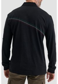 Aeronautica Militare - AERONAUTICA MILITARE Czarny longsleeve polo męski Eurofighter Typhoon, Rozmiar 3XL. Typ kołnierza: polo. Kolor: czarny. Materiał: bawełna. Długość rękawa: długi rękaw