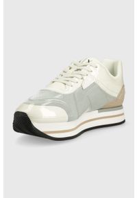 Armani Exchange sneakersy kolor szary. Nosek buta: okrągły. Zapięcie: sznurówki. Kolor: szary. Materiał: materiał