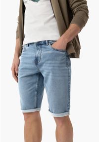 Volcano - Niebieskie szorty jeansowe E-MEXT. Kolekcja: plus size. Kolor: niebieski. Materiał: jeans. Długość: krótkie. Styl: klasyczny #1