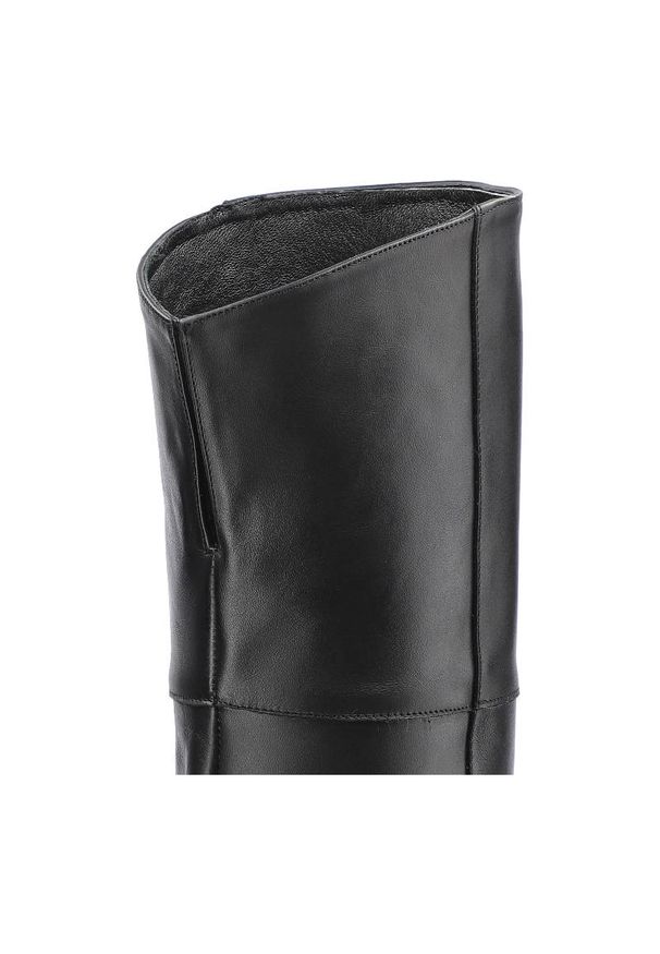 Czarne Kozaki Karino Damskie Eleganckie Obuwie. Wysokość cholewki: przed kolano. Kolor: czarny. Materiał: skóra. Szerokość cholewki: normalna. Obcas: na obcasie. Styl: elegancki. Wysokość obcasa: średni