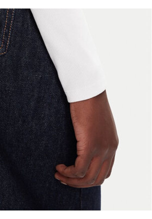 Calvin Klein Jeans Bluzka LV047D218G Biały Slim Fit. Kolor: biały. Materiał: bawełna