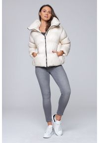 Hetrego - HETREGO Kremowa damska krótka kurtka puchowa Ila, Rozmiar 40 EU - 44 IT. Kolor: biały. Materiał: puch. Długość: krótkie #2