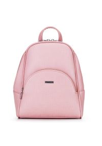 Wittchen - Damski plecak z półokrągłą kieszenią. Kolor: różowy. Materiał: skóra ekologiczna. Styl: elegancki, casual, klasyczny #1