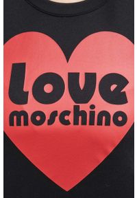 Love Moschino t-shirt bawełniany kolor czarny. Okazja: na co dzień. Kolor: czarny. Materiał: bawełna. Wzór: nadruk. Styl: casual #4