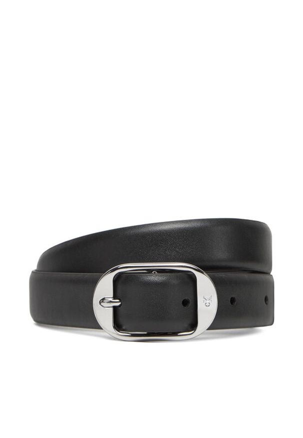 Calvin Klein Pasek Damski Forged Pin Belt 25Mm LV04K7014G Czarny. Kolor: czarny. Materiał: skóra