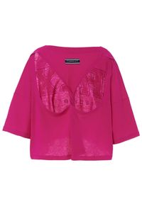 REDEMPTION ATHLETIX - Różowa koszulka z logo. Kolor: różowy, wielokolorowy, fioletowy. Materiał: bawełna. Styl: sportowy #3