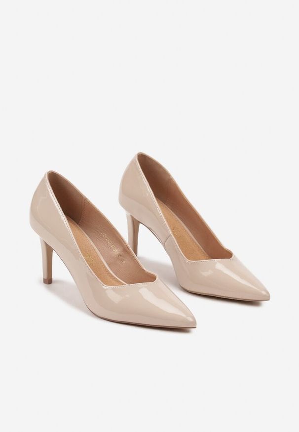 Born2be - Beżowe Czółenka na Szpilce w Eleganckim Stylu ze Skórzaną Wkładką Lerichella. Okazja: do pracy. Kolor: beżowy. Materiał: skóra. Obcas: na szpilce. Styl: elegancki