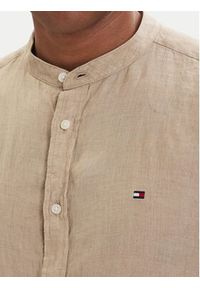 TOMMY HILFIGER - Tommy Hilfiger Koszula MW0MW39271 Beżowy ciemny Slim Fit. Kolor: beżowy. Materiał: len #2