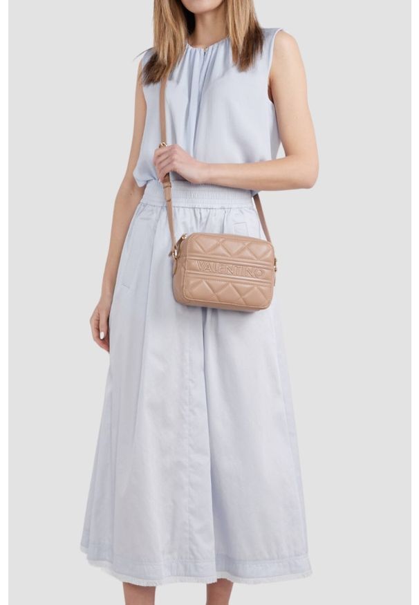 Valentino by Mario Valentino - VALENTINO Beżowa damska torebka Ada. Kolor: beżowy. Materiał: skórzane