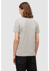 AllSaints t-shirt bawełniany kolor szary gładki. Kolor: szary. Materiał: bawełna. Wzór: gładki
