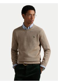 Polo Ralph Lauren Sweter 710810846036 Beżowy Regular Fit. Typ kołnierza: polo. Kolor: beżowy. Materiał: bawełna #1