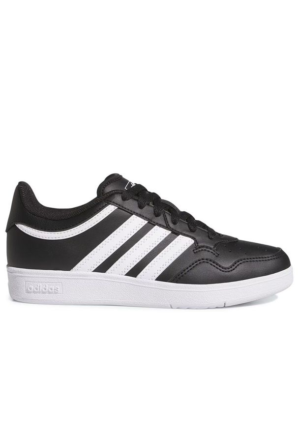 Adidas - Buty młodzieżowe adidas Hoops 4.0 JI3474 - czarne. Kolor: czarny. Materiał: skóra, syntetyk, guma. Szerokość cholewki: normalna
