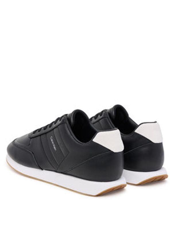 Calvin Klein Sneakersy Retro Runner Lth Tape YM0YM01381 Czarny. Kolor: czarny. Materiał: skóra