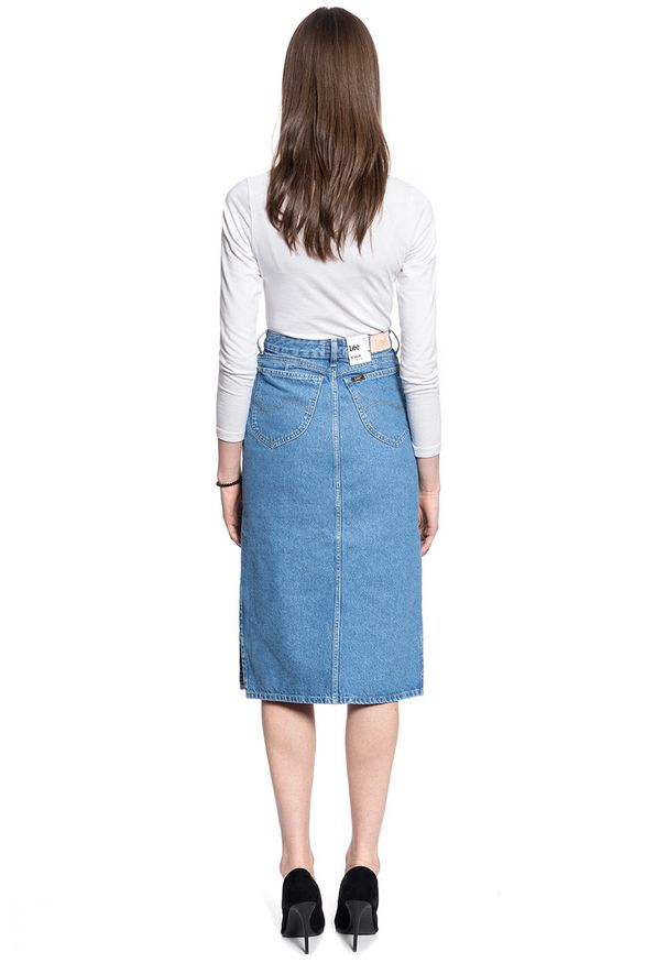 Lee - LEE THELMA SKIRT DAMSKA SPÓDNICA JEANSOWA CLEAN CALLIE L38EGAZE 112108145. Materiał: jeans
