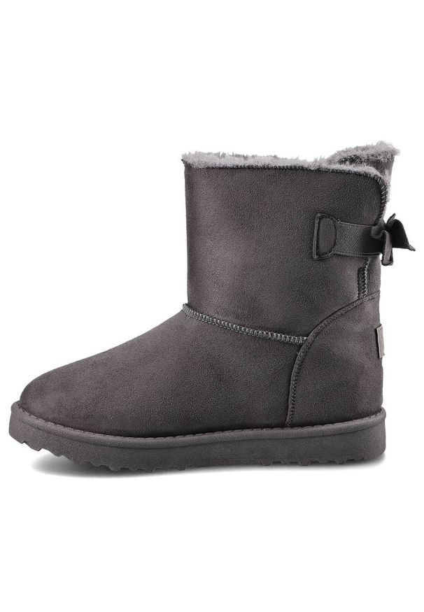 Szare Botki Cross Jeans Damskie Ocieplane Buty. Okazja: na spacer, na co dzień. Kolor: szary. Materiał: materiał, zamsz, futro. Szerokość cholewki: normalna. Sezon: zima. Styl: elegancki, casual