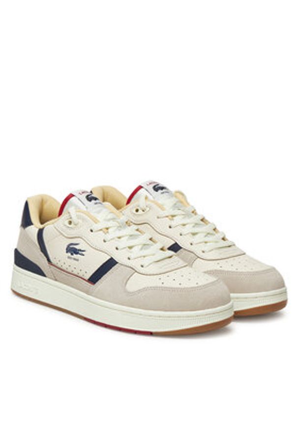 Lacoste Sneakersy 7-48SMA0103 Écru. Materiał: skóra