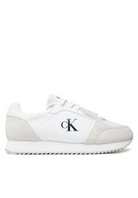 Calvin Klein Jeans Sneakersy Retro Runner Sock Lace Up Ny-Su YM0YM01326 Biały. Kolor: biały. Materiał: materiał #1