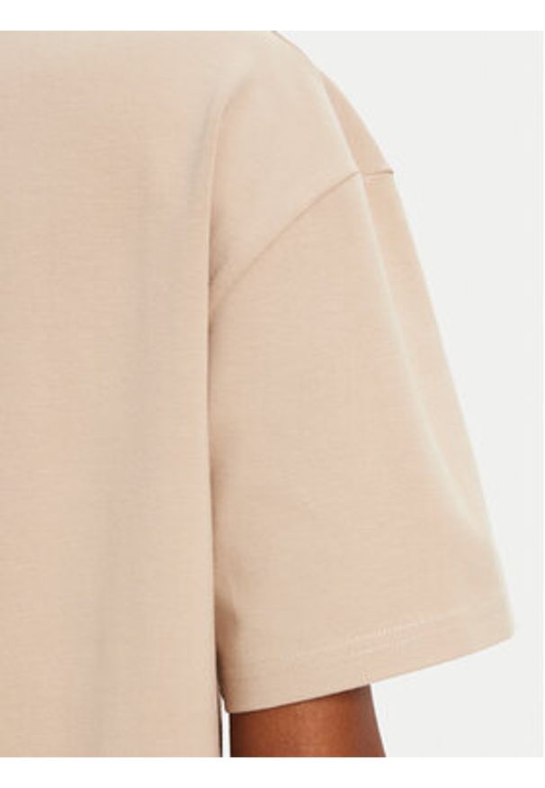 Hugo - HUGO T-Shirt 50490593 Beżowy Relaxed Fit. Kolor: beżowy. Materiał: bawełna