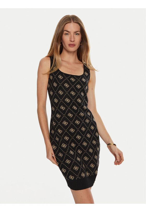 Guess Sukienka dzianinowa Sarah W4BK98 Z3JD2 Czarny Slim Fit. Kolor: czarny. Materiał: syntetyk