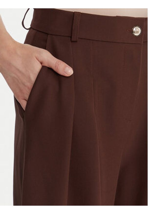 Maryley Spodnie materiałowe 25IB579/43CO Brązowy Regular Fit. Kolor: brązowy. Materiał: syntetyk