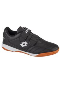 LOTTO - Buty treningowe halowe do futsalu dziecięce Lotto Pacer. Kolor: czarny. Materiał: materiał, syntetyk
