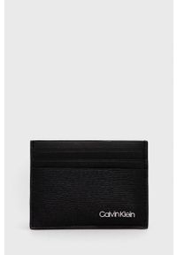 Calvin Klein Portfel skórzany męski kolor czarny. Kolor: czarny. Materiał: skóra. Wzór: gładki #1