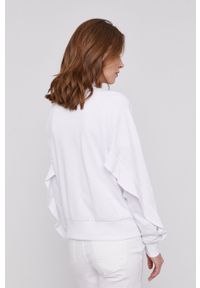 DKNY - Dkny Bluza damska kolor biały melanżowa. Kolor: biały. Materiał: dzianina. Długość rękawa: raglanowy rękaw. Wzór: melanż #7