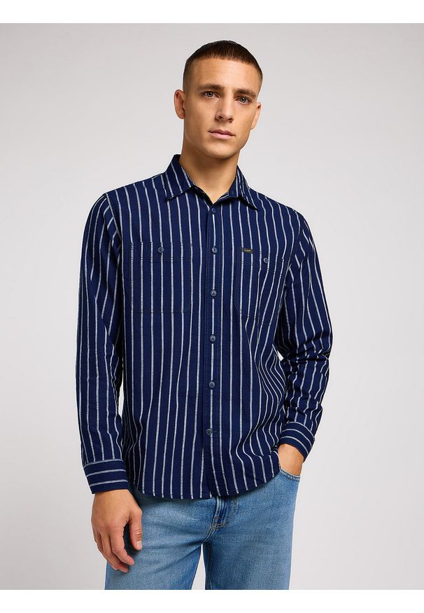Lee - WRANGLER MĘSKA KOSZULA LEE WORKER SHIRT 2.0 INDIGO WIDE 112349938
