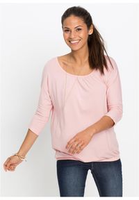 bonprix - Bluzka oversize z mieszanki wiskozy. Kolor: różowy. Materiał: wiskoza