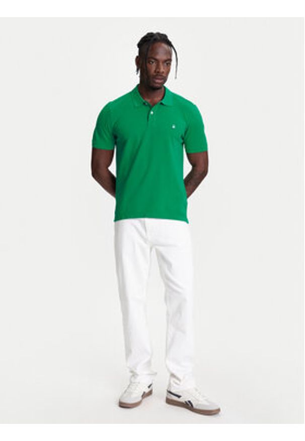 United Colors of Benetton - United Colors Of Benetton Polo 3089J3179 Zielony Regular Fit. Typ kołnierza: polo. Kolor: zielony. Materiał: bawełna