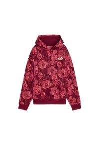 Puma - Damska bluza z kapturem z grafiką ESS+ Class Act PUMA Intense Red. Typ kołnierza: kaptur. Kolor: czerwony. Sport: fitness, joga i pilates #1