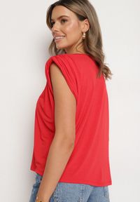 Born2be - Czerwona Bluzka z Wiskozy Bez Rękawów Mavalese. Okazja: na co dzień. Kolor: czerwony. Materiał: wiskoza. Długość rękawa: bez rękawów. Styl: klasyczny, casual, elegancki #5