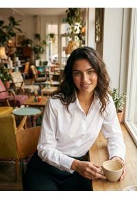 Sinsay - Bawełniana koszula z ozdobną koronką - biały. Kolor: biały. Materiał: bawełna, koronka. Wzór: koronka