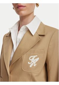 TOMMY HILFIGER - Tommy Hilfiger Marynarka Dressing WW0WW50146 Beżowy Regular Fit. Kolor: beżowy. Materiał: bawełna #5