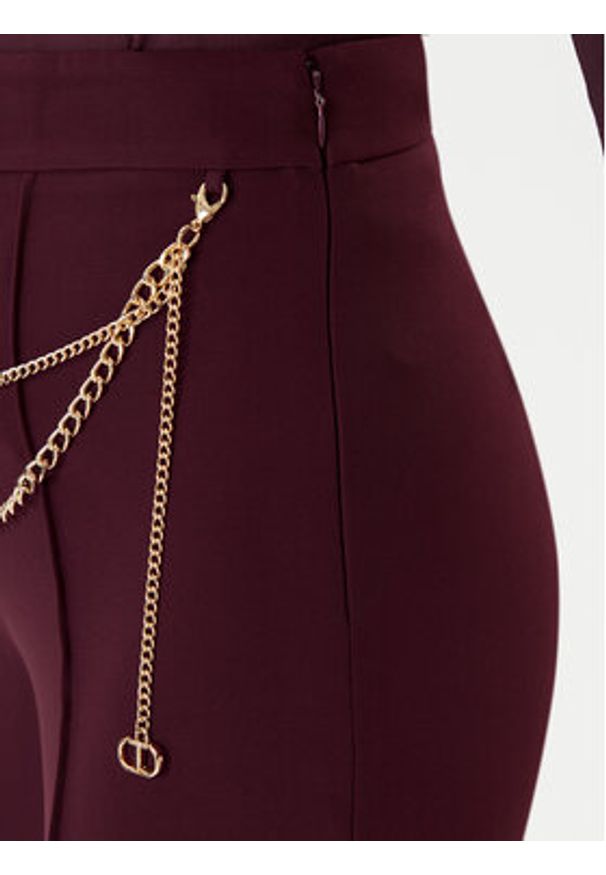 TwinSet - TWINSET Spodnie palazzo 252TP2281 Bordowy Wide Leg. Kolor: czerwony. Materiał: syntetyk