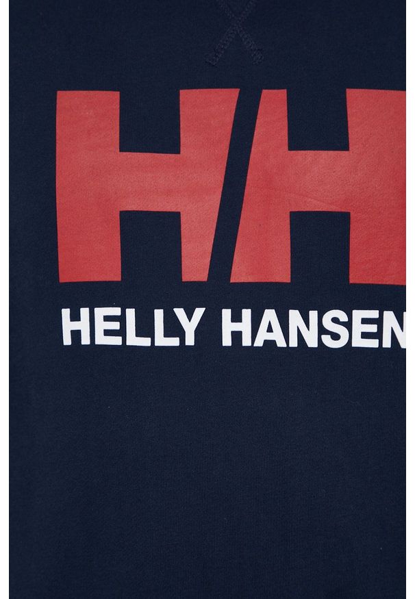Helly Hansen Bluza bawełniana męska kolor granatowy gładka. Okazja: na co dzień. Kolor: niebieski. Materiał: bawełna. Wzór: gładki. Styl: casual