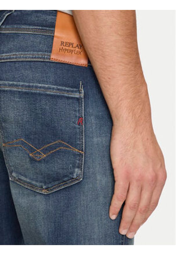 Replay Jeansy M914E .000.661 604 Granatowy Slim Fit. Kolor: niebieski