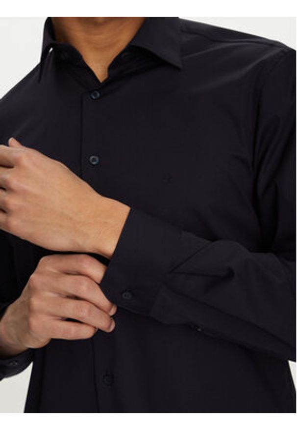 Calvin Klein Koszula K10K109509 Granatowy Slim Fit. Kolor: niebieski. Materiał: bawełna