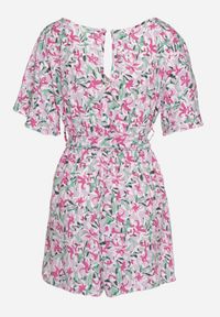 Born2be - Jasnofioletowy Kombinezon z Gumką w Pasie z Materiałowym Paskiem Tessianna. Okazja: na co dzień. Kolor: fioletowy. Materiał: materiał. Styl: elegancki, casual #7