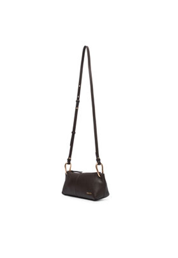Calvin Klein Torebka Slouchy Leather Small Conv Bag LV04F3659G Brązowy. Kolor: brązowy. Materiał: skórzane