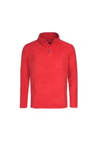Stedman - Męska Bluza Polarowa Z Zamkiem Błyskawicznym. Kolor: czerwony. Materiał: polar. Sezon: zima #1