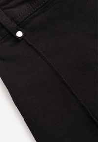 Renee - Czarne Jeansy Wide Leg High Waist z Bawełny Savarophila. Okazja: na co dzień. Stan: podwyższony. Kolor: czarny. Wzór: aplikacja. Styl: casual, klasyczny #4