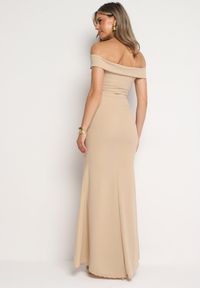 Born2be - Jasnobeżowa Sukienka Maxi na Szerokich Ramiączkach Joconda. Kolor: beżowy. Długość rękawa: na ramiączkach. Typ sukienki: rozkloszowane. Długość: maxi #5