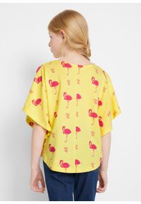 Shirt plażowy dziewczęcy (2 szt.) bonprix jasna limonka - różowy hibiskus. Okazja: na plażę. Kolor: żółty. Materiał: materiał, bawełna. Wzór: nadruk. Sezon: lato #6