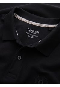 Ombre Clothing - Jednokolorowa koszulka męska polo BASIC z dzianiny pique - czarna V1 - Rozmiar: 3XL. Okazja: na co dzień. Typ kołnierza: polo. Kolor: czarny. Materiał: dzianina. Wzór: haft, aplikacja, jednolity. Styl: sportowy, wizytowy, casual #3