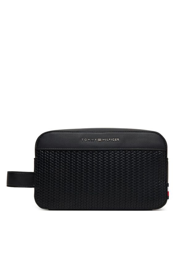 TOMMY HILFIGER - Tommy Hilfiger Kosmetyczka Th Woven Washbag AM0AM13838 Czarny. Kolor: czarny. Materiał: skóra