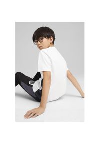 Puma - Młodzieżowa koszulka Active Sports z grafiką PUMA White. Kolor: biały. Materiał: guma. Wzór: nadruk. Sport: joga i pilates