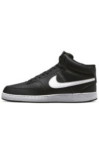 Buty Nike Court Vision Mid Next Nature DN3577-001 - czarne. Zapięcie: sznurówki. Kolor: czarny. Materiał: materiał, skóra, syntetyk, guma. Szerokość cholewki: normalna. Sezon: lato. Model: Nike Court