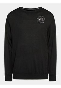 La Martina Sweter Wessel WMS016 YW025 Czarny Regular Fit. Kolor: czarny. Materiał: bawełna, syntetyk #1