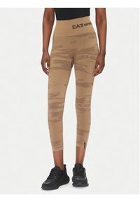 EA7 Emporio Armani Legginsy 7W000518 AF13714 U6054 Brązowy Slim Fit. Kolor: brązowy. Materiał: syntetyk